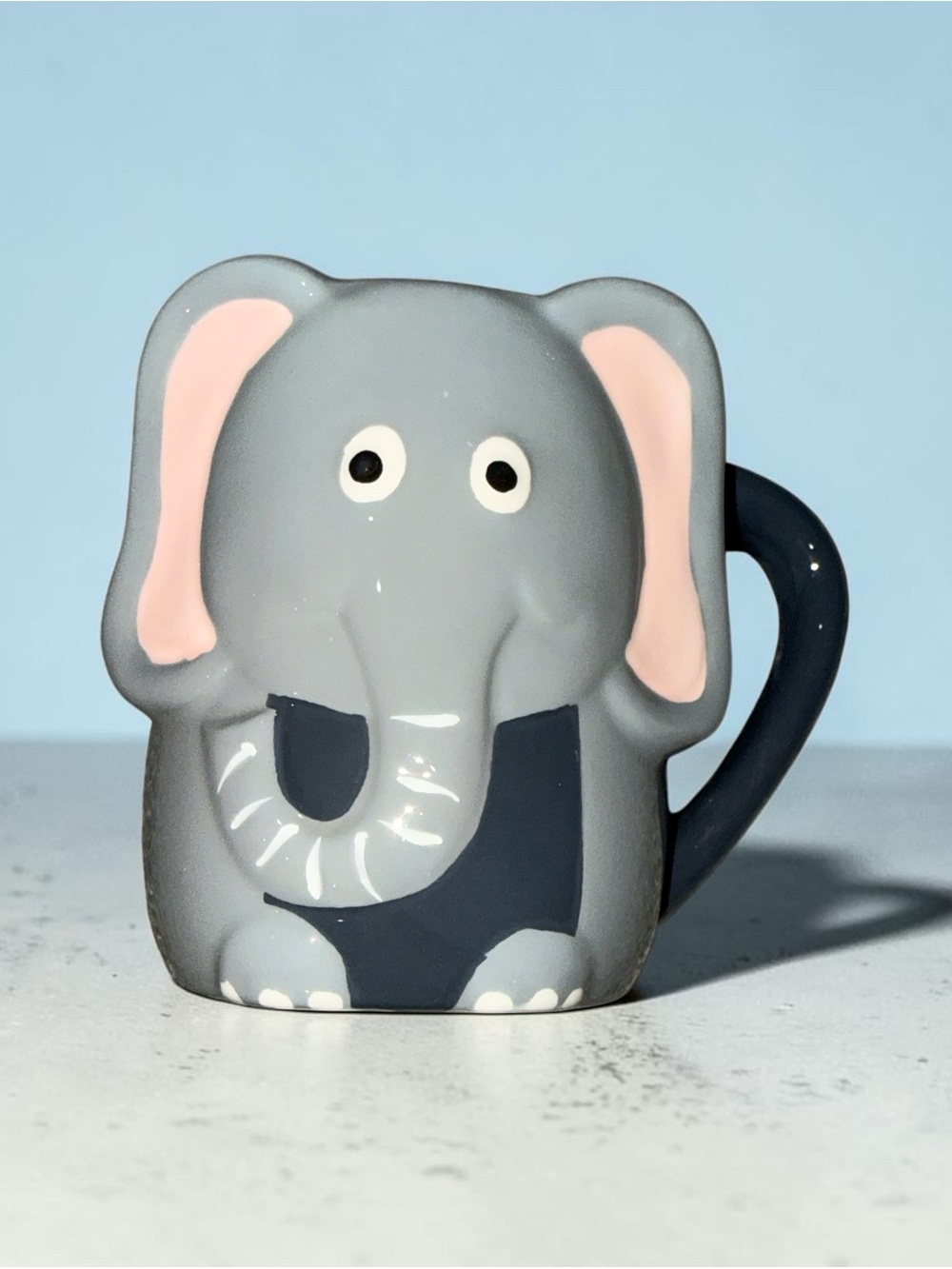 Gray and Pink Elephant Coffee Mug
